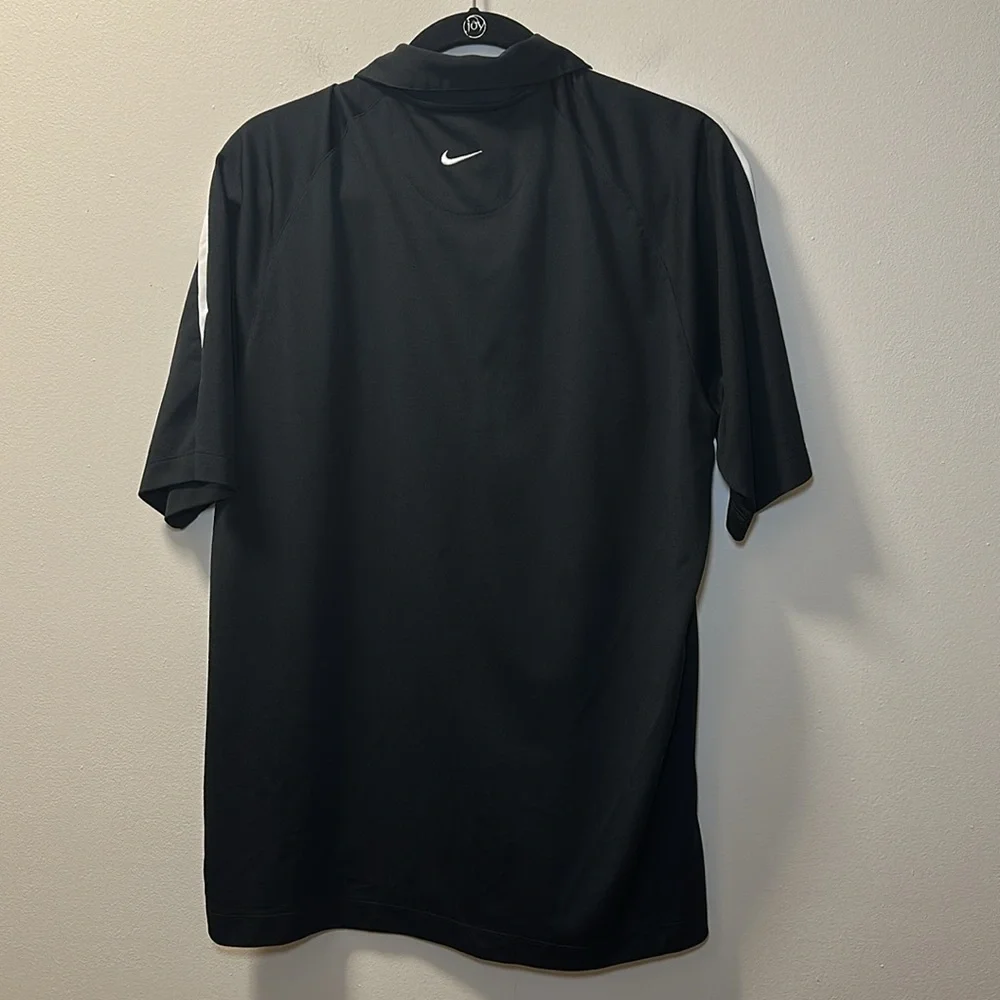 Nike Golf Men’s Black/White Stripe Gold Polo Sz L